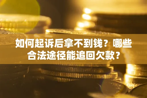 北京如何起诉后拿不到钱？哪些合法途径能追回欠款？