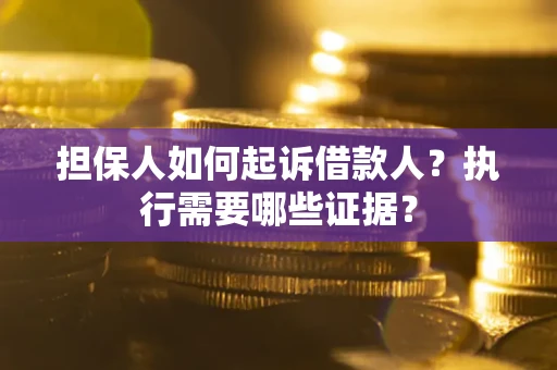 北京担保人如何起诉借款人？执行需要哪些证据？
